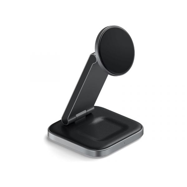 Satechi 3-in-1 Foldable Qi2 Wireless Charging Stand with Type A,C,G plugs, Space Gray (ST-Q31FM-EA)